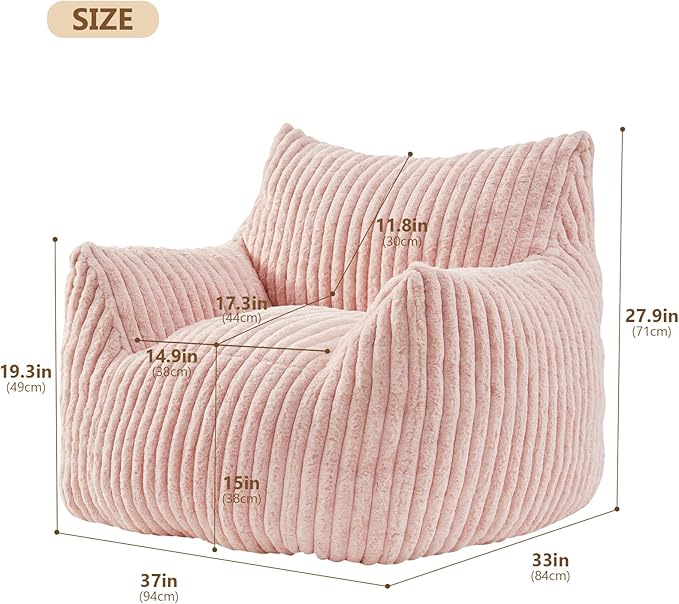 Giant Bean Bag Chairs for Adults Teens, Large Bean Bag Sofa Chairs - Image 2