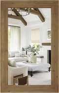 WallBeyond Rustic Wood Framed Mirror, Vintage Solid Wood Rectangular by WallBeyond