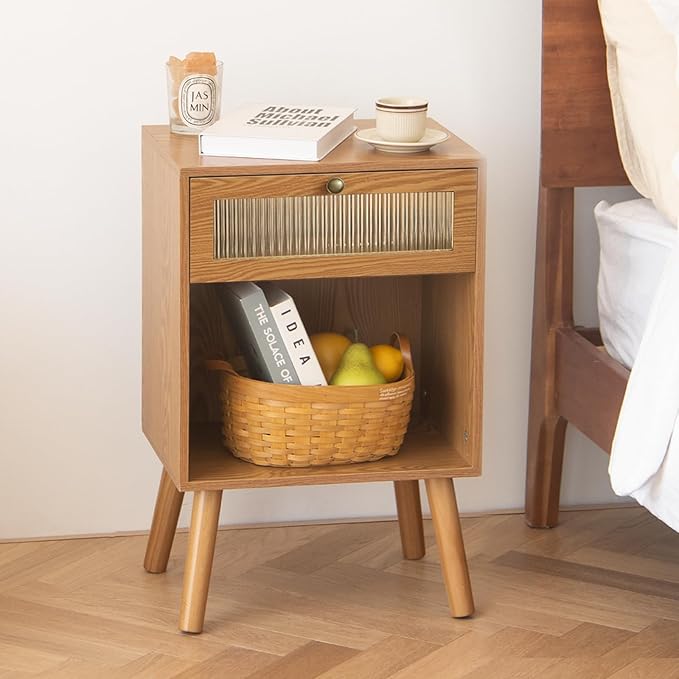 AWASEN Mid Century Nightstand, Bedside Table by AWASEN