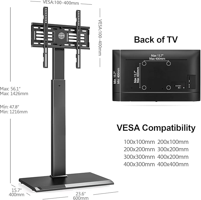 FITUEYES Iron Base Universal Floor TV Stand - Image 7