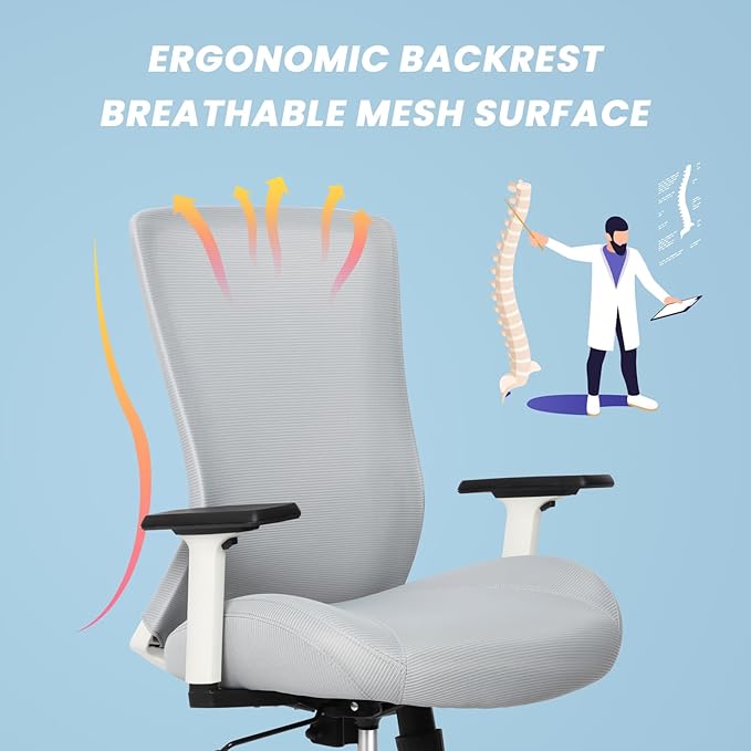Office Chair, Mesh Desk Chair Executive Computer Chair, 400lbs Big and Tall - Image 4