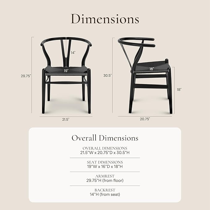 POLY & BARK Weave Chair Set of 2 in Pitch Black - Image 2