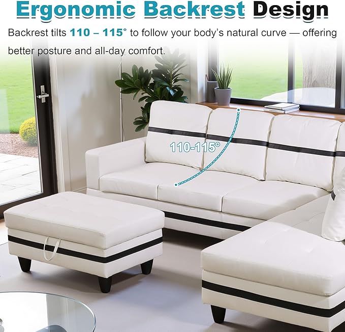 103.5" Oversized Sectional Couch, L Shaped Couch - Image 6