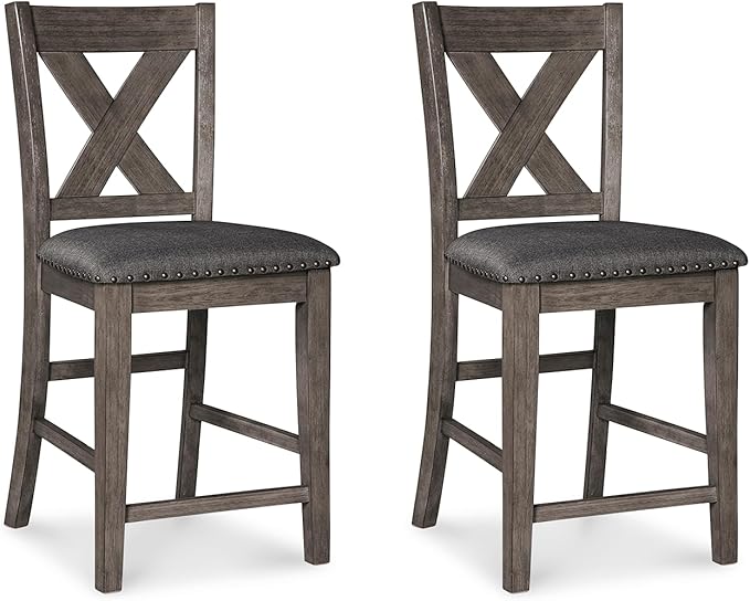 Signature Design by Ashley Caitbrook Rustic 24.63" Counter Height Upholstered by SignatureDesignbyAshley