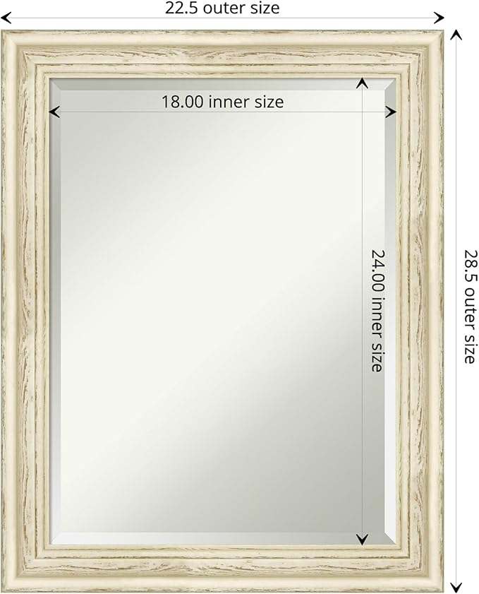 Amanti Art White Bathroom Mirror - Image 4