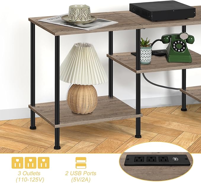 50 Inch TV Stand with Power Outlet Small Entertainment Center with Storage 3 - Image 4