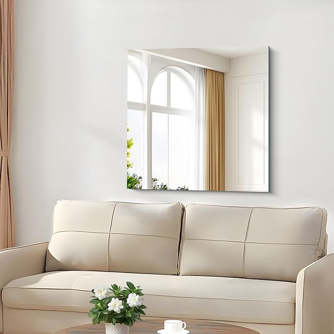 Frameless Mirror, 30x30 inch Square Bathroom Mirrors - Image 4