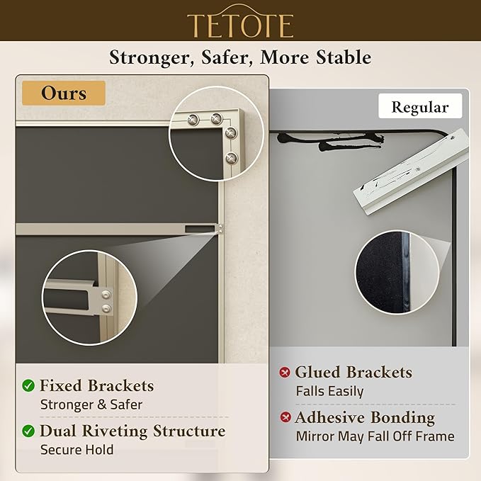 TETOTE Brushed Nickel Vanity Mirror - Image 3
