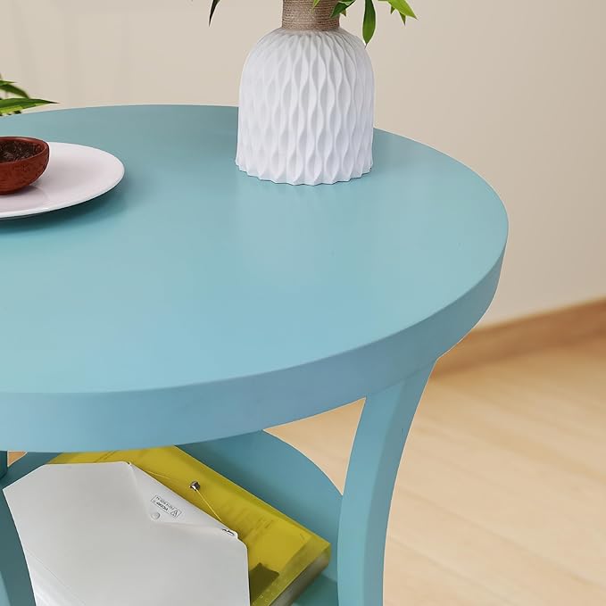 Roundhill Furniture Perth Contemporary Round End Table - Image 4