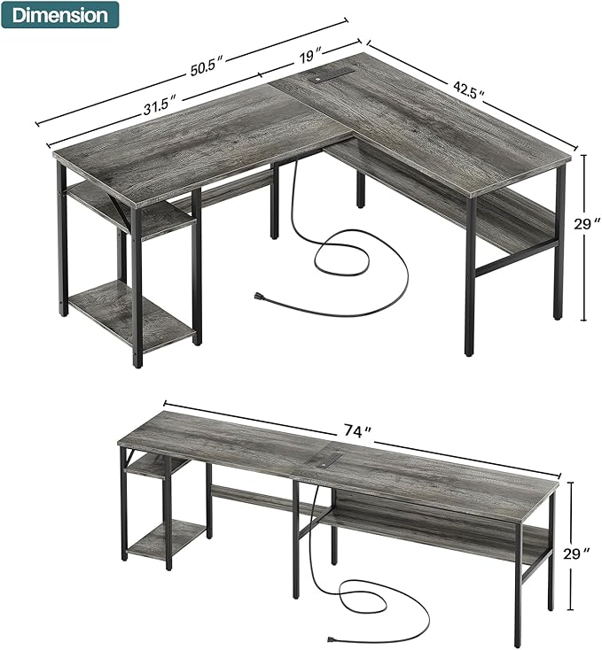 Unikito Reversible L Shaped Desk - Image 3