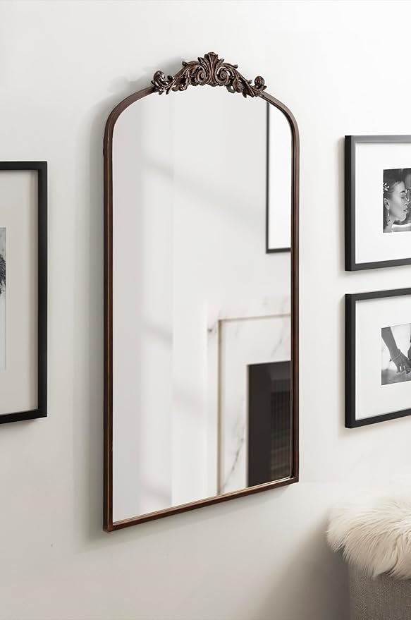 Kate and Laurel Arendahl Glam Arched Tall Panel Mirror; 24 x 42; Bronze; - Image 4