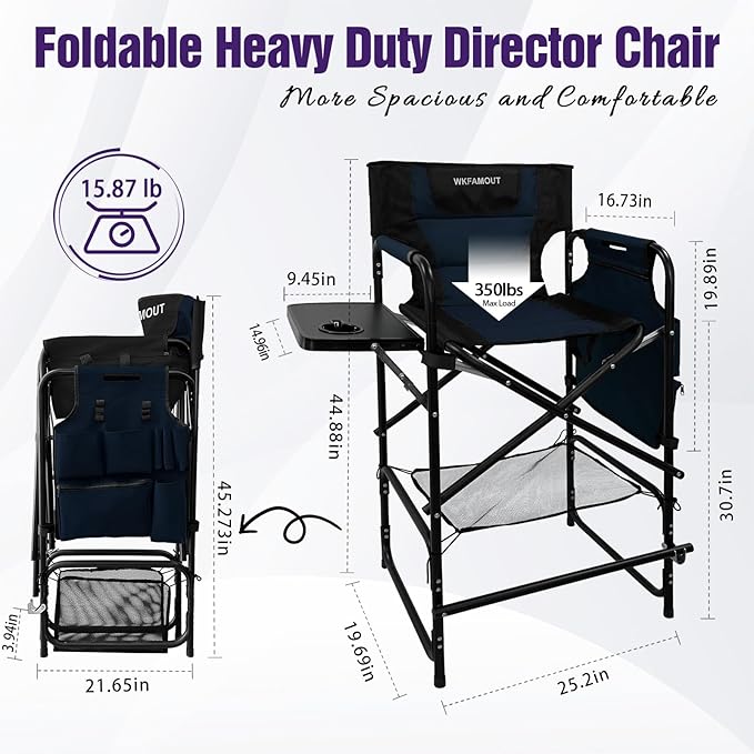 Tall Folding Directors Chair - Image 3