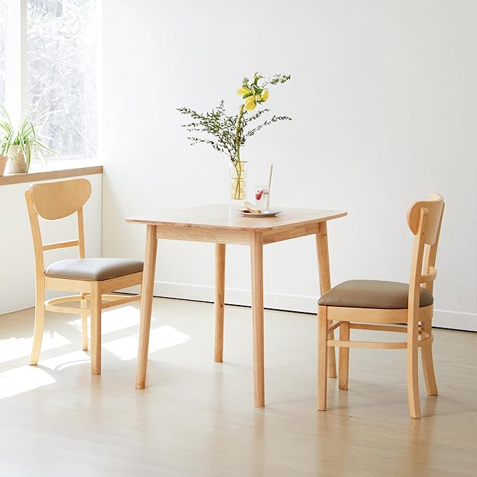 Livinia Aslan 29.5" Malaysian Oak Square Wooden Dining Table/Small Solid Wood - Image 3