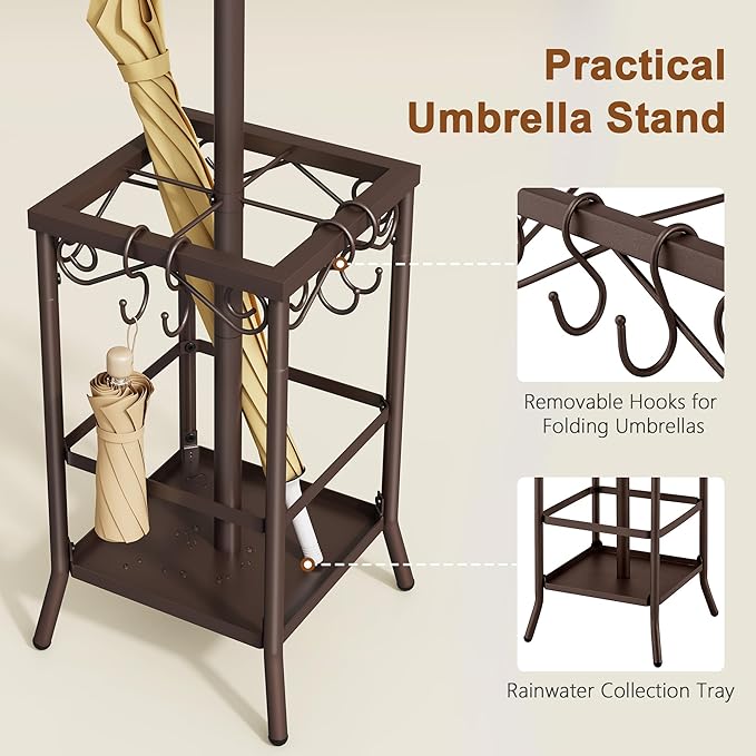 Hoctieon Coat Rack Freestanding, Coat Tree - Image 3