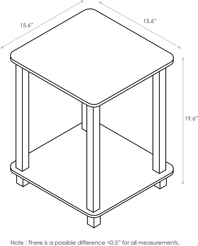 Furinno Simplistic Set of 2 End Table, Dark Walnut - Image 3