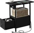 LIDYUK End Table with Charging Station, Narrow Side Table with Drawer and USB by LIDYUK