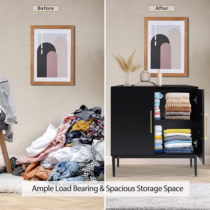 Modern Storage Cabinet, Free Standing Buffet Cabinet, Wood Accent Furniture - Image 8
