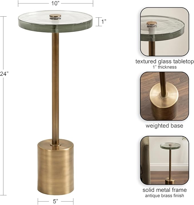Kate and Laurel Xyler Modern Round Metal and Glass Drink Table, Transitional - Image 3