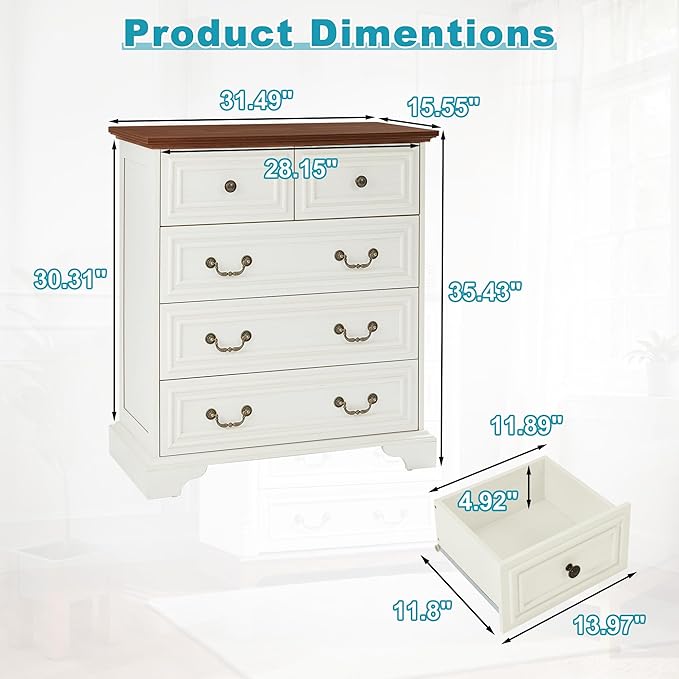 31.5" Farmhouse Sideboard Buffet Cabinet - Image 2