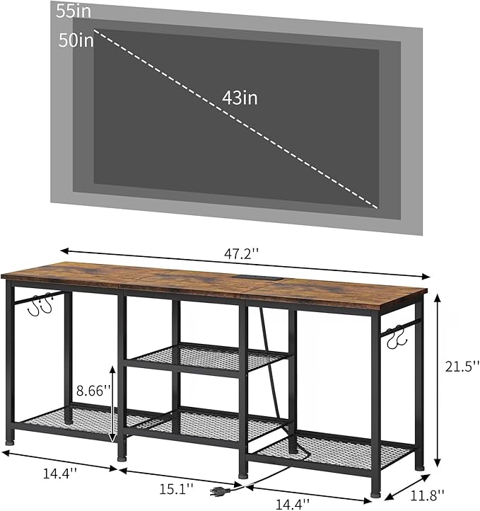 YGEOMER TV Stand Entertainment Center - Image 2