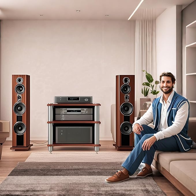 3-Tier AV Media Stand, Stereo Racks and Stands, Video Component Cabinet Audio - Image 3
