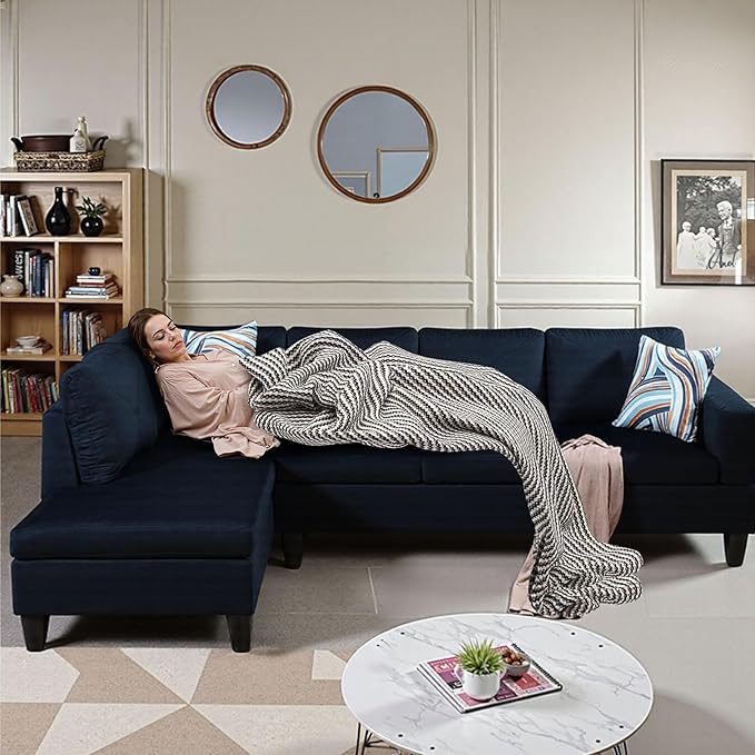 L Shaped Sectional Couch with Otttoman, Apartments - Image 4