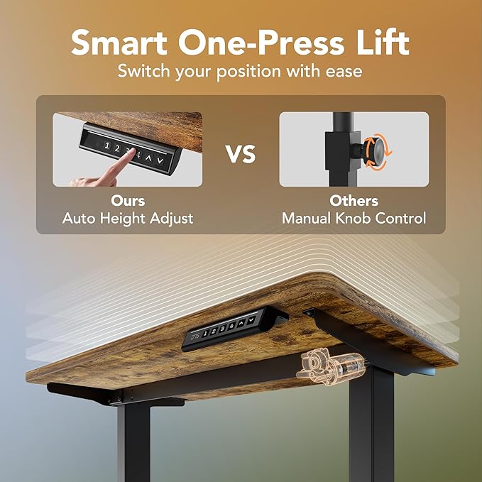 HUANUO 55 x 28 inch Electric Standing Desk Adjustable Height, 4 Memory Height - Image 5
