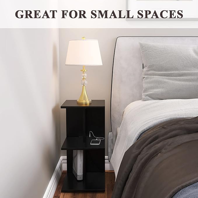ZGREN End Table with Charging Station, Narrow Side Tables - Image 4