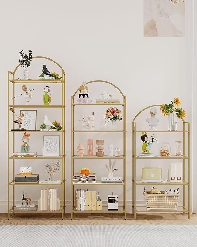 Bookcase Bookshelf, Tempered Glass Bookshelves, Slim Shelving Unit - Image 8