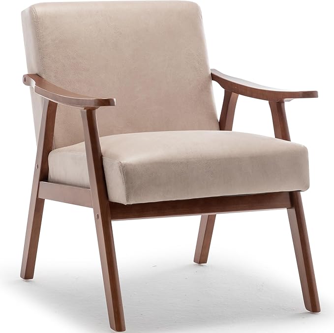 KEIKI Mid Century Modern Accent Chair w/High Wingback, Comfy Fabric Living Room by Unknown