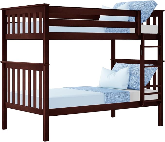 Max & Lily Bunk Bed Twin over Twin, Solid Wood Bunk Bed Frame - Image 4