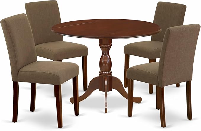 East West Furniture DMAB5-MAH-18 5 Piece Modern Dining Table Set Includes a by EastWestFurniture