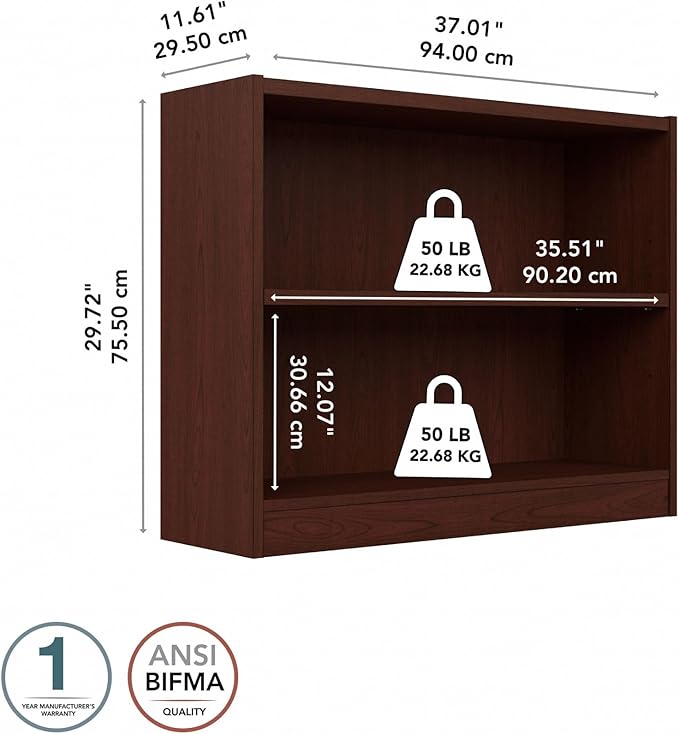 Bush Furniture Universal Bookcase, Low Storage and Display Bookshelf - Image 3