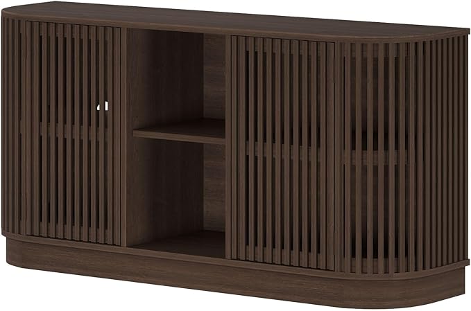 Plank+Beam Contour Wood TV Stand, Two Door Solid Wood Entertainment Console - Image 12