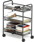 3 Tier Rolling Cart, Mesh Wire Utility Carts, Metal Storage Shelf by facdiwok