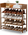 Shoe Rack Organizer, 5 Tier Bamboo Shoe Rack by SOBIBO