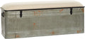 Deco 79 Metal Room Storage Bench Galvanized Entryway Bench by Deco79