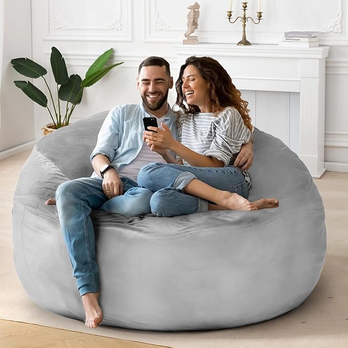 HABUTWAY Bean Bag Chair: Giant 5' Memory Foam Furniture Bean Bag Chairs - Image 2