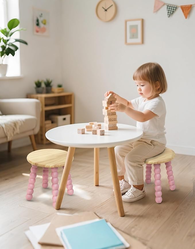 Masupu Solid Wooden Step Stool for Adults Kids, 11 inch Small Foot Stool - Image 4