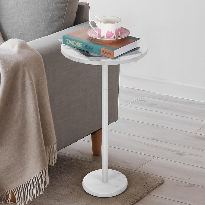 Round End Table with Marble Base Drink Tables by smusei