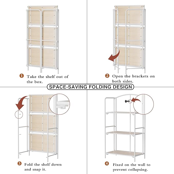 Crofy No Assembly Folding Bookshelf - Image 6