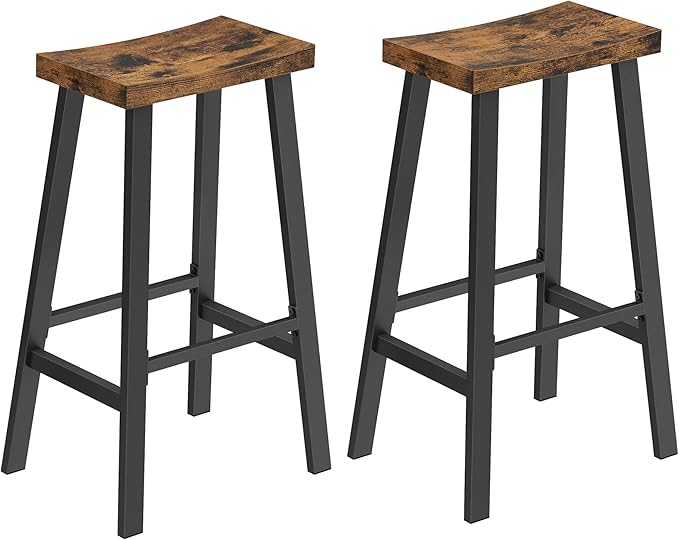 VASAGLE Set of 4 Bar Stools, Counter Height Chairs - Image 4