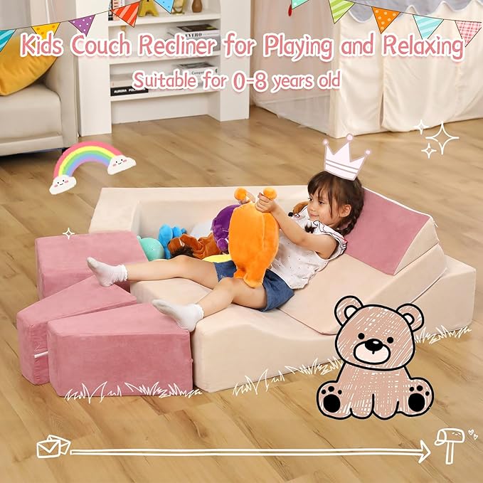 Modular Kids Play Couch, Kids Sofa Toddler Couch, Foam Play Set - Image 3