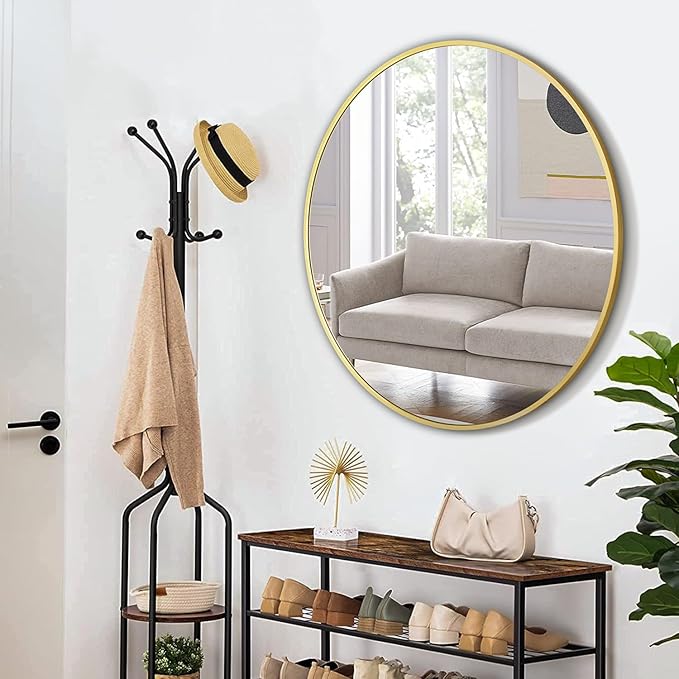 Round Mirrors for Wall Decor 28 Inch Gold Mirror Round Bathroom Mirror Matte - Image 2