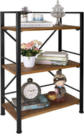 Crofy Rustic Bookshelf, 3 Tier Real Wood Bookshelf, Metal Book Shelf by Crofy