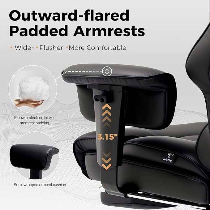 COMHOMA Big and Tall Office Chair 400lbs High Back Computer Gaming Chair - Image 6