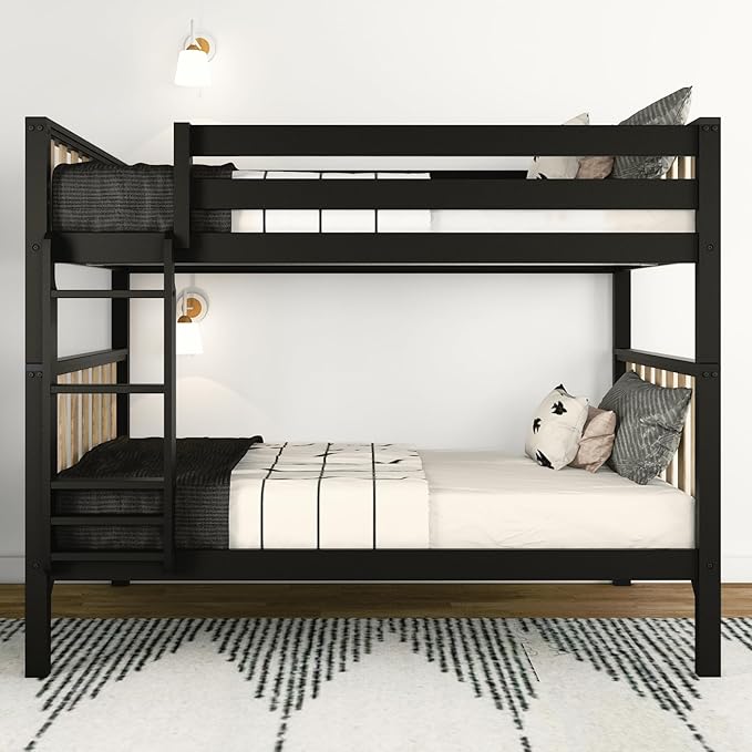 Max & Lily Bunk Bed, Scandinavian Modern Bunk Bed, Solid Wood Twin-Over-Twin - Image 3