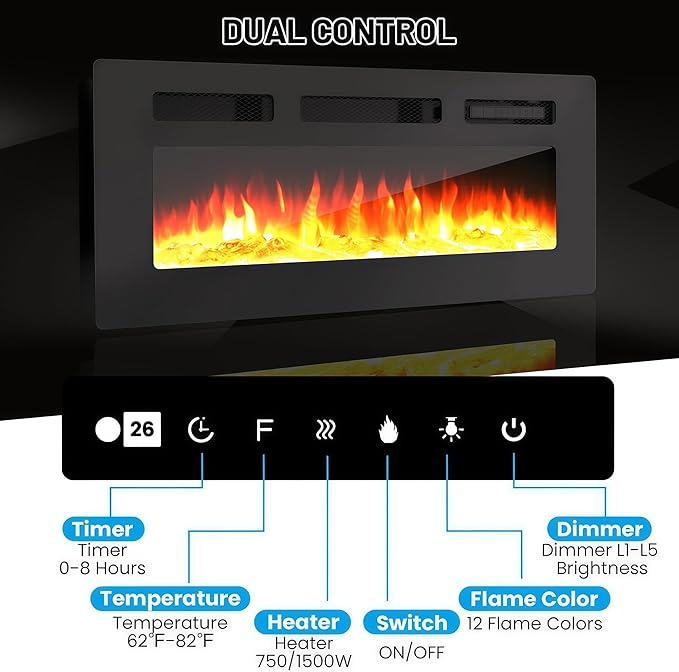 70" Fireplace TV Stand for TVs Up to 80", Entertainment Center - Image 6
