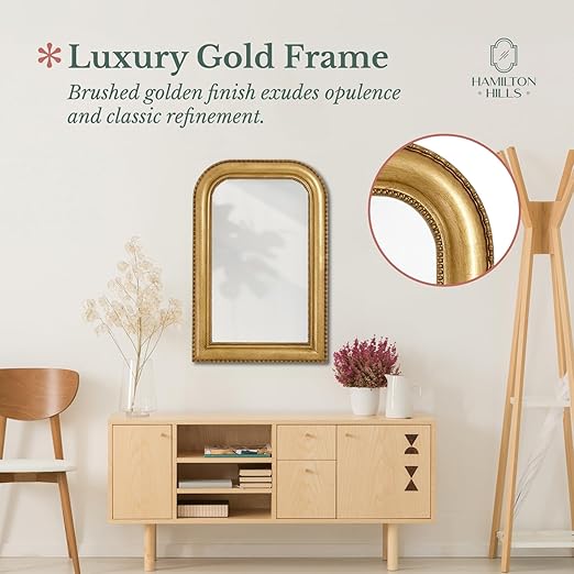 Hamilton Hills 36" x 24" Classic Gold Framed Polished Glass Top Round Corner - Image 6