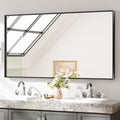 Keonjinn Black Framed Bathoom Mirror 55 x 30 Inch Large Rectangle Vanity Wall by Keonjinn